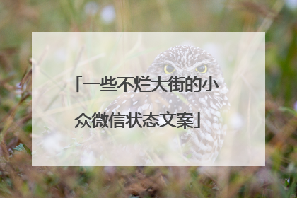 一些不烂大街的小众微信状态文案