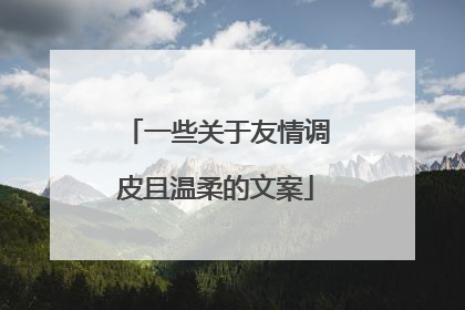 一些关于友情调皮且温柔的文案