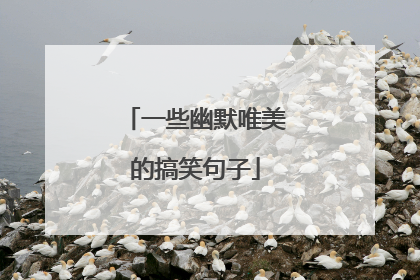 一些幽默唯美的搞笑句子