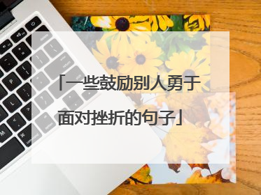 一些鼓励别人勇于面对挫折的句子