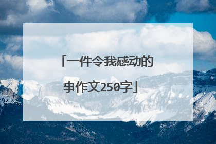 一件令我感动的事作文250字