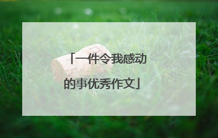 一件令我感动的事优秀作文