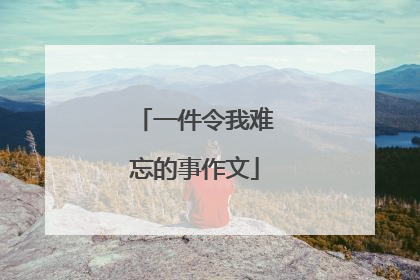 一件令我难忘的事作文