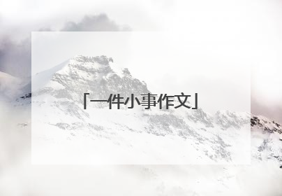 一件小事作文