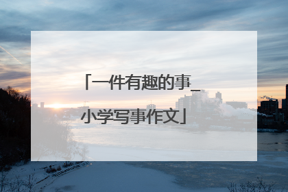 一件有趣的事_小学写事作文
