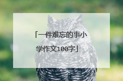 一件难忘的事小学作文100字
