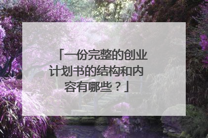 一份完整的创业计划书的结构和内容有哪些?