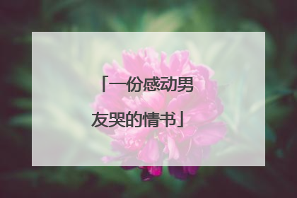 一份感动男友哭的情书