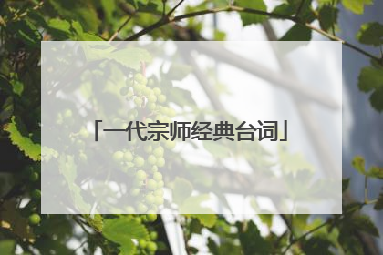 一代宗师经典台词