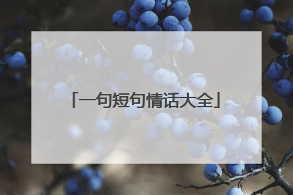 一句短句情话大全