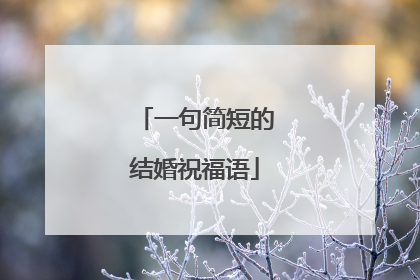 一句简短的结婚祝福语