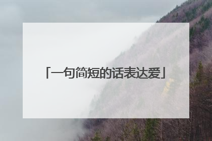 一句简短的话表达爱