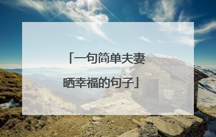一句简单夫妻晒幸福的句子
