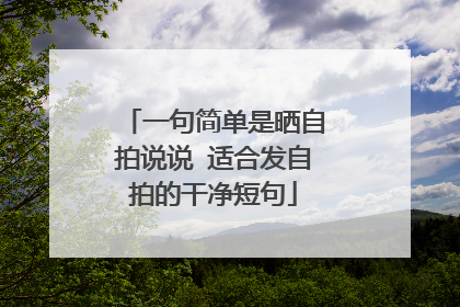 一句简单是晒自拍说说 适合发自拍的干净短句