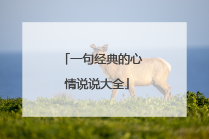 一句经典的心情说说大全