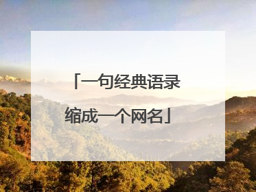 一句经典语录缩成一个网名