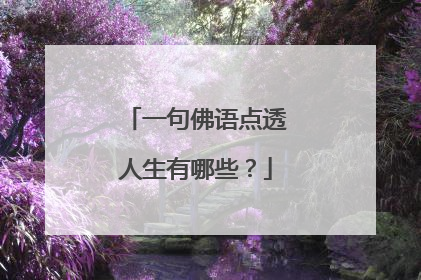一句佛语点透人生有哪些?