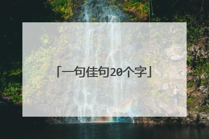 一句佳句20个字