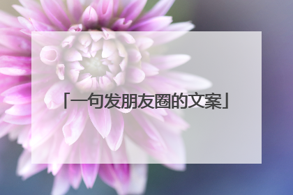 一句发朋友圈的文案