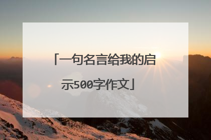 一句名言给我的启示500字作文