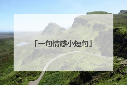 一句情感小短句