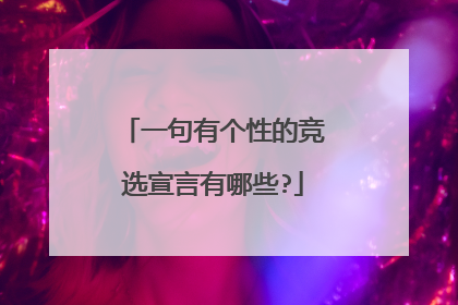 一句有个性的竞选宣言有哪些?