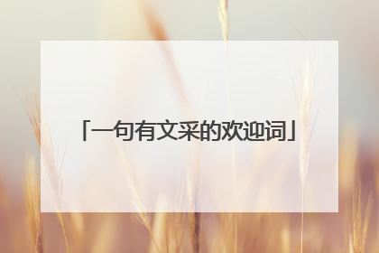 一句有文采的欢迎词