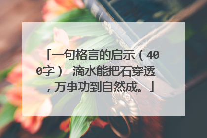 一句格言的启示(400字) 滴水能把石穿透,万事功到自然成。