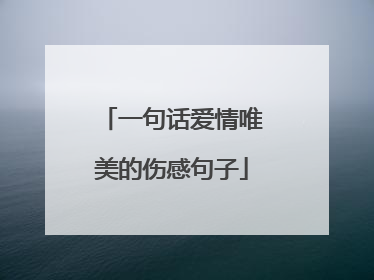 一句话爱情唯美的伤感句子