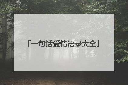 一句话爱情语录大全