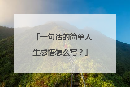 一句话的简单人生感悟怎么写？