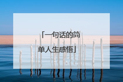 一句话的简单人生感悟