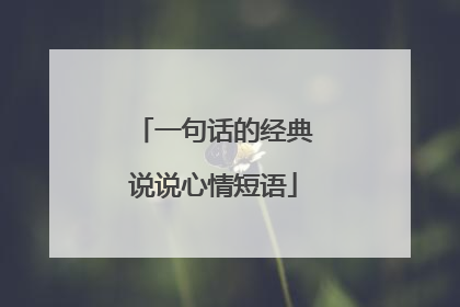 一句话的经典说说心情短语
