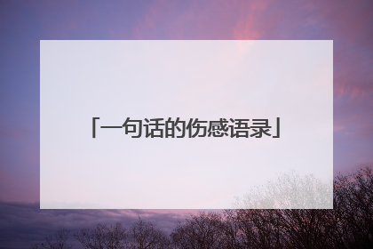 一句话的伤感语录