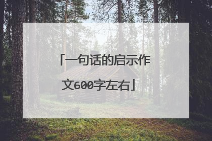 一句话的启示作文600字左右