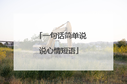 一句话简单说说心情短语