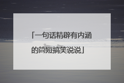 一句话精辟有内涵的简短搞笑说说