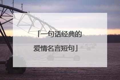 一句话经典的爱情名言短句
