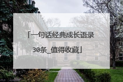 一句话经典成长语录30条_值得收藏