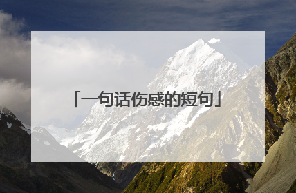 一句话伤感的短句