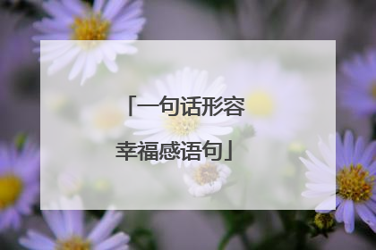 一句话形容幸福感语句