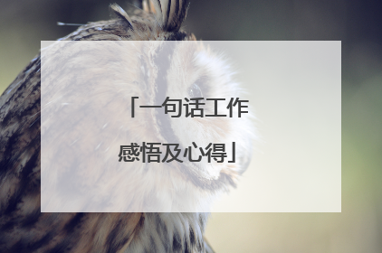 一句话工作感悟及心得