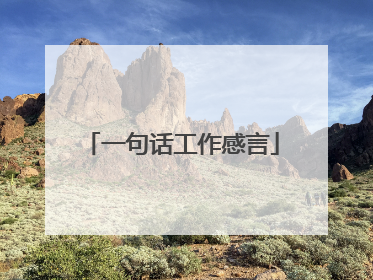 一句话工作感言