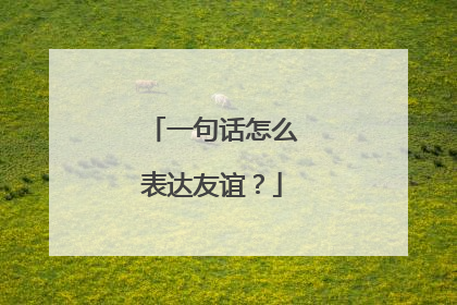 一句话怎么表达友谊？