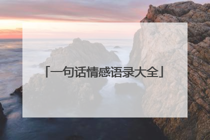 一句话情感语录大全