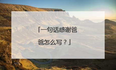 一句话感谢爸爸怎么写？