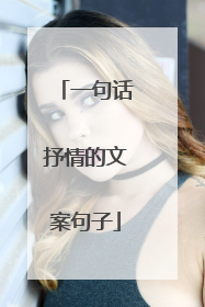 一句话抒情的文案句子