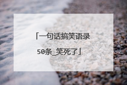 一句话搞笑语录50条_笑死了