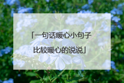 一句话暖心小句子 比较暖心的说说