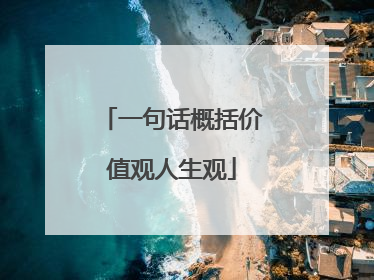 一句话概括价值观人生观